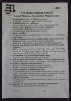 1989 március 15. Mit kíván magyar nemzet, ellenzéki szórólap