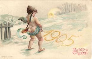 New Year 1905 angel piss Emb. litho
