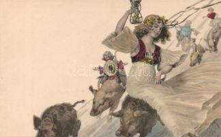 Pour le Mérite, art nouveau, pigs s: H. Schubert