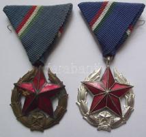 1951. A Közbiztonsági Érem bronz fokozata a rendőrség tagjai részére + A Közbiztonsági Érem bronz fokozata a karhatalom tagjai részére T:2+ kis zománc hiba