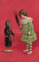 Krampus figure Emb. litho