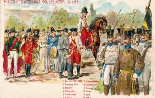 Wien Historisches Festung mit Liszt Ferenc Litho