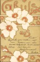 1899 Floral greeting card, Erika litho