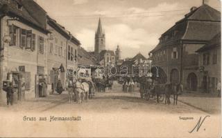 Nagyszeben Saggasse with the shop of Hans Müller