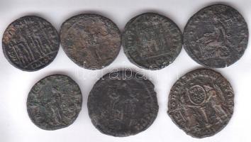 Vegyes 7db klf római császársági érme, mint Aurelianus, Magnentius, Gallus... T:3,3-