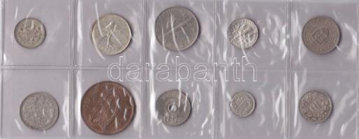 Vegyes 10db-os kis világpénz tétel, fele ezüst T:vegyes