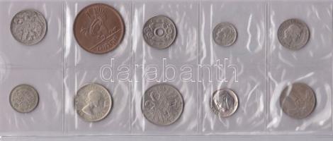 Vegyes 10db-os kis világpénz tétel, fele ezüst T:vegyes