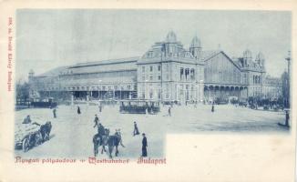 Budapest VI. Nyugati Pályaudvar villamosokkal, Divald (cut)