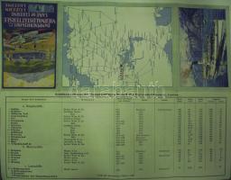 cca 1910 Luzerni tó gőzhajótársaság térképes, képes litho menetrend / Luzern steamship-company litho...