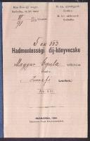 1880 Hadmentességi díj-könyvecske Szabadka