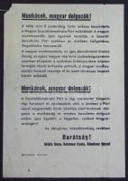 1956 Az újjáalakult Szociáldemokrata Párt röplapja