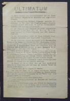 1944. december 29. Budapest német védőinek szórt röplap Malinovszky marsall ultimátumával / Flyer of the Red Army for the German defenders of Budapest with ulimatum