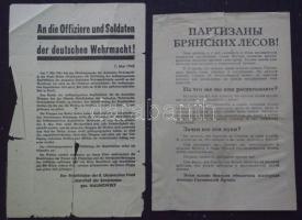 1944-1945 II. világháborús német és szovjet röplap (szakadt)/ WW. II. German and Soviet flyers (damages)