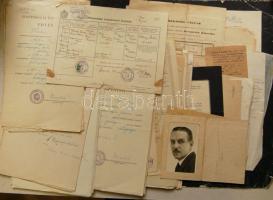 cca 1910-1950 Kárpátaljai család közel 100 darabos vegyes okmány-hagyatéka / Sub-Capathian family nearly 100 mainly Czechoslovakian documents