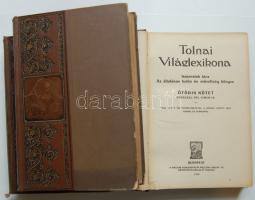 Tolnai Világlexikona 5,6,7. kötetek Magyar Ker. Közlöny Hírlap és könyvkiadó Vállalat kiadása, Budapest, 1912-1913 díszes aranyozott kiadói félbőr kötésben, fém dombor betéttel