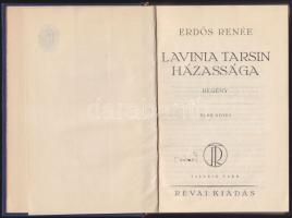 Erdős Renée: Lavinia Tarsin házassága I-II. , Pándy György ifjúsága, dedikált, Bp, Révai én. aranyoz...