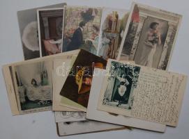 Hölgyek, párok kb 140 db képeslap főleg az 1900-1910-es évekből közte művészlapok, lithok