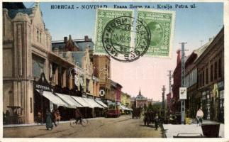 Újvidék King Peter street with tram