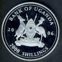 Uganda 2006. 2000Sh Ag "Futball hírességei - Josef Adamec" T:PP tanúsítvánnyal!