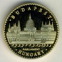 DN. Budapest-Parlament aranyozott ffém emlékérem T:PP