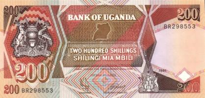 Uganda 1991. 200Sh + 500Sh + 1996. 100Sh + 2005. 1000Sh T:I