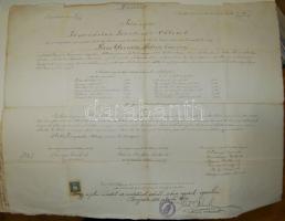 1908 2 db tanítói oklevél cseh fordítással, cseh főiskolai leckekönyv / Czech index and Hungarian di...