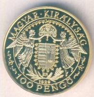 "Magyar aranypénzek utánveretben - Szent László jubileumi 100 pengő" aranyozott Ag emlékér...