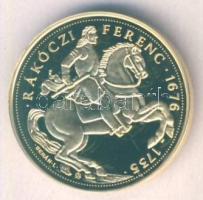 "Magyar aranypénzek utánveretben - Rákóczi Ferenc jubileumi 40 pengő" aranyozott Ag emlékérem 5.5g T:PP tanúsítvánnyal, csak 2009db!