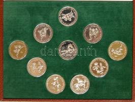 NSZK 1974. "Labdarúgó VB" Ag emlékérem teljes 10db-os klf sorozata, eredeti dísztokban! (1...