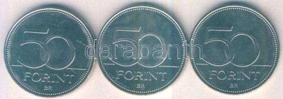 2004. 50Ft (3x) bicolor kiadása  T:1 mind tanúsítvánnyal!