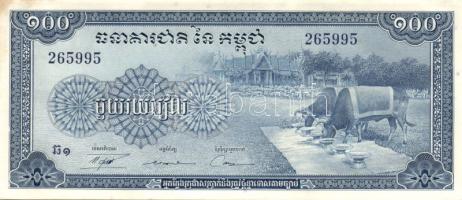 Kambodzsa 1972. 100R (3x) 3klf + 500R + 1973. 100R + 500R + 1000R T:I,I- (egyikük sarka foltos)