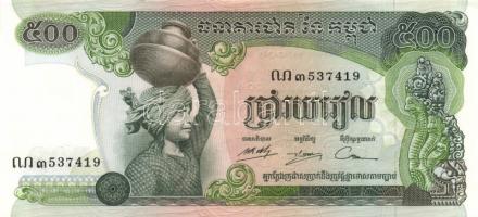 Kambodzsa 1972. 100R (3x) 3klf + 500R + 1973. 100R + 500R + 1000R T:I,I- (egyikük sarka foltos)