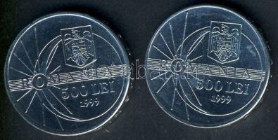 Románia 1999. 500L "Napfogyatkozás" 2db klf hátlapú Al T:BU mind tanúsítvánnyal!