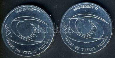 Románia 1999. 500L "Napfogyatkozás" 2db klf hátlapú Al T:BU mind tanúsítvánnyal!