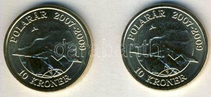 Dánia 2009. 10K (2x) "Északi fény" T:BU mind tanúsítvánnyal!