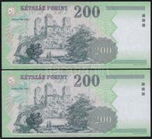 2004. 200Ft (2x) "FA" + "FB" sorozatok T:I-,II
