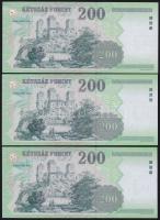 2007. 200Ft (6x) "FA" + "FB" + "FC" sorozatok T:I,I-