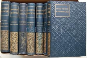 A klasszikus regénytár sorozat 17 kötete, aranyozott dombornyomott egészvászon kötés, jó állapotban