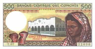 Komori-szigetek 1976. 500Fr T:I