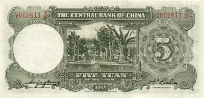 Kína/Köztársaság/Central Bank 1936. 5Y (4x) egymásutáni sorszámmal T:I