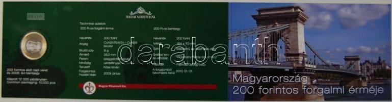 2009. 200Ft elsőnapi veret + 200Ft bankjegy "Búcsú a 200Ft-os bankjegytől" díszcsomagolásb...