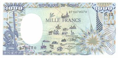 Csád 1992.1.1. 1000Fr T:II+