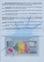 Románia 1999. 2000Lei (3x) "Napfogyatkozás" díszkiadás egymásutáni sorszámmal, emléklapon T:I