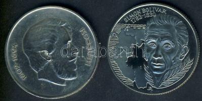 1947. 5Ft Ag "Kossuth" + 1983. 100Ft "Simon Bolivár" T:BU,2