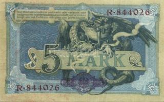 Német Birodalom / Császárság 1904. 5M hatjegyű sorszámmal T:I- (foltos)