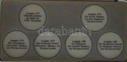 Oroszország 1977-1980. 1R "Moszkvai Olimpia / Nevezetességek" 6db klf emlékverete eredeti ...
