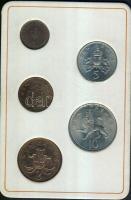Nagy-Britannia 1971. 1/2p-10P 5klf db "Britannia első decimál érméi" szettben T:1 Tanúsítv...