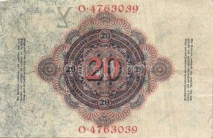Német Birodalom/Császárság 1914. 20M 7 számjegyű sorszámmal T:III+