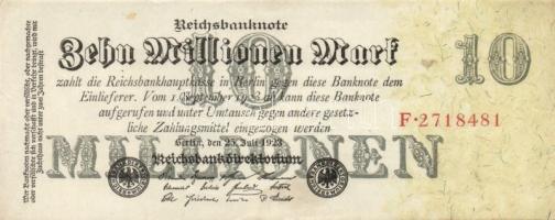 Német Birodalom / Weimari Köztársaság 1923. 10.000.000M T:II+ (kis saroktörés)
