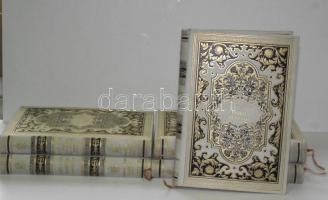 Arany János munkái sorozat - Új, teljes kiadás: 5 kötet: Prózai dolgozatai, Toldi-Toldi estélye- Murány ostroma, Elbeszélő és elegyes költeményei, Shakspere! fordításai, Toldi szerelme, Bp, 1893-1897, Ráth Mór, Díszes, rendkívül dúsan aranyozott, vaknyomásos fehér kiadói egészvászon kötésben, aranyozott lapszélekkel, gyönyörű állapotban